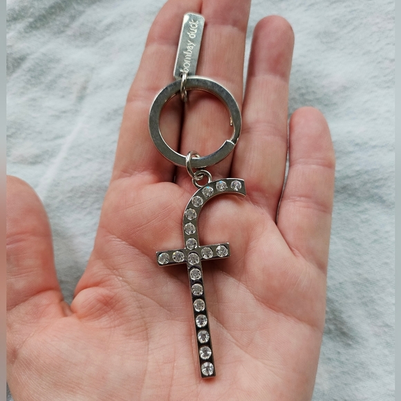 Bombay Duck Pave "f" Initial Bling Keychain, Clear Rhinestones, Silver, NWOT - Picture 3 of 7